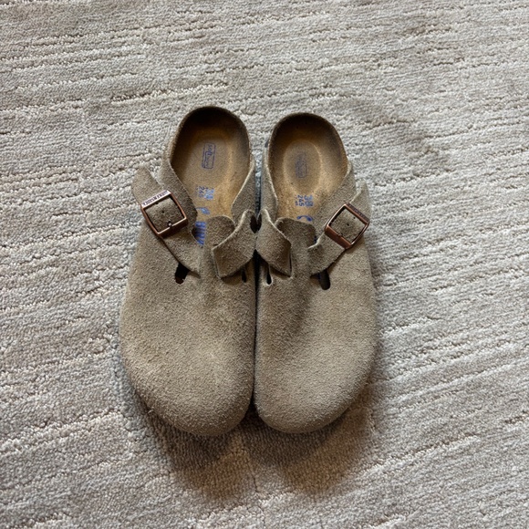 Birkenstock Bostons Taupe Suede SZ 38 - Picture 2 of 4